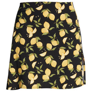 Reformation Margot Miniskirt 2 Black Yellow Lemons